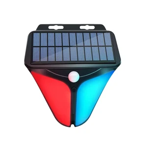 #1 Solar Induction 26LED Wall Lights Alert with Alternating Red and Blue Beads IP65 Rated for Human Body Detection