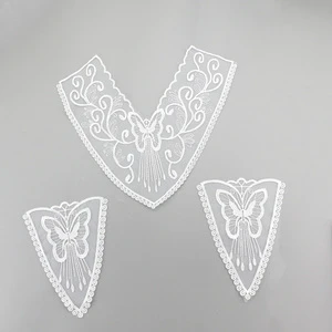 Custom Design Embroidery Net Sleeve Cuff Lace Collar Set