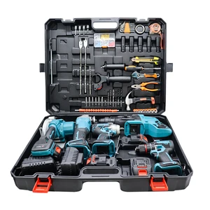 21V Lithium-ion Cordless Tool Set, 5-in-1 Kit, with Accessories and Battery Charger.