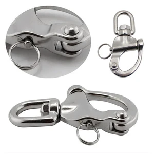 Snap Shackle 304 Stainless Steel Swivel Shackle Sailing Halyard, Quick Release Snap Hook Boat