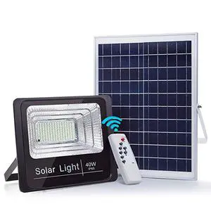 Solar Street Light Floodlight IP66 Waterproof Remote Control Safety Lighting Outdoor 60w Solar Floodlight