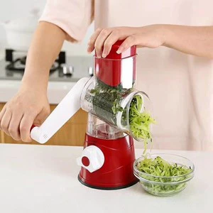 1 Piece Metal Slicing Grater Spiral Slicer Hand Manual Rotary Cheese Grater Food Processor Blender Potato Vegetable Chopper