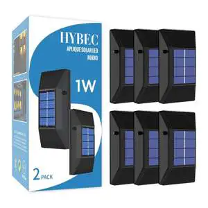 HYBEC Outdoor Wall Lamps Solar Exterior Wall Applique in Rhodium Finish