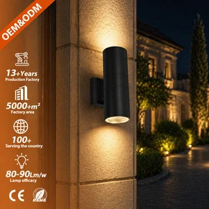 Black White Grey Shell Hotel Mounted Outdoor 12w up Down Beam Angle AC Outdoor Led Wall Lamp Waterproof IP66