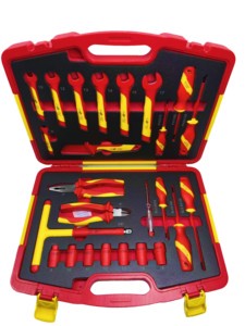 25PCS Professional VDE Insulated OEM Tool Box Set 1000V Electrician Hand Tools Kit with Socket Wrench Hard Case