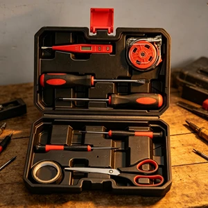 Compact 8-Piece Hand Tool Kit for Household Maintenance and DIY Tasks in Storage Case