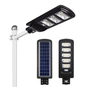 Solar LED Street Lamp with Light Control Motion Sensor Dusk to Dawn LED Street Light for Square Yard Court Solar StreetLight