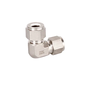 316 SS Stainless Steel Instrument Tube Fitting 6000 Psi 3/8 Inch Body Double Ferrule Tube Union Elbow Pipe Fittings