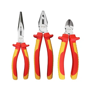 3 Pcs Set 1000V High-voltage Insulated Electrician Wire Pliers Pointed Nose Pliers Diagonal Nose Pliers