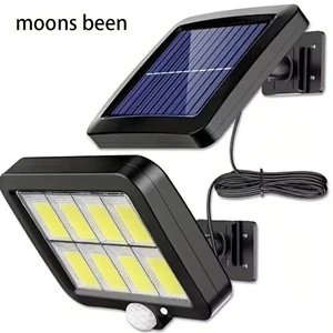160 COB LED Split Solar Motion Sensor Wall Light 3 Modes Adjustable Panel 16.4FT Cable for Garage Patio Garden Security Lighting