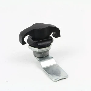 Black Zinc Alloy IP65 Padlockable Wing Handle Quarter Turn Cam Latch For Electrical Cabinet Enclosure Distribution Box Door
