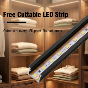 Non-cutting Welded groove Induction Lamp Aluminum Lining Profile Upper Lampshade Plastic 12V/24V Mini Dimmable Cabinet Light