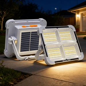 High Quality Gray Body Solar Emergency Light Outdoor Solar Spot Light 100W 200W 300W Solar Flood Light Reflectores Solares