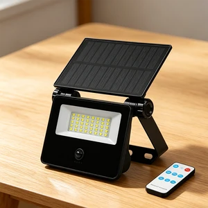 Solar Powered LED Outdoor Flood Light with Remote Control and Adjustable Brightness for Farm and Garden