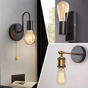 Industrial Retro Style Black Metal Wall Lamp LED Light for Restaurant Bar Balcony Corridor Staircase Aisle Single Head Design