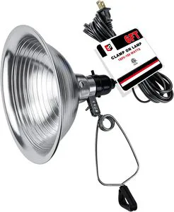 Clamp Lamp Light Detachable 8.5 Inch Aluminum Reflector 150 Watt (No Bulb Included) 18/2 SPT-2 Cord Office Garden Use 365 Beam