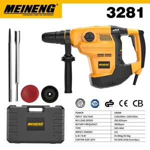 3281 1800W 14J Rotary Hammer Drill With AVR Anti Vibration Variable Speed Corded Electric Impact Hammer For Concrete Drilling