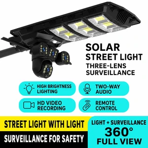 Best-Selling LED Solar Street Light Head Camera HD Monitoring Solar Panel Large Wattage Outdoor Waterproof Garden Light Memory