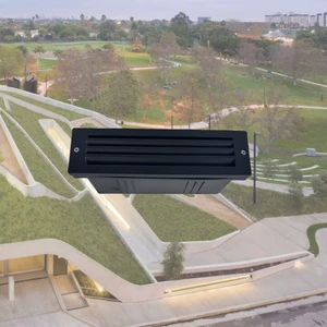 Modern 12W CREE LED Rechargeable IP65 Waterproof 90 Degree Beam Long Strip Aluminum Alloy Stair Wall Lamp Powder-coated Black