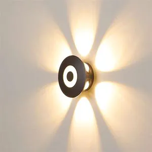 Lampara De Pared 8W Waterproof LED Round Shape Six Way Indoor Outdoor Exterior Wall Decorative Light for Living Room Wall Lamps