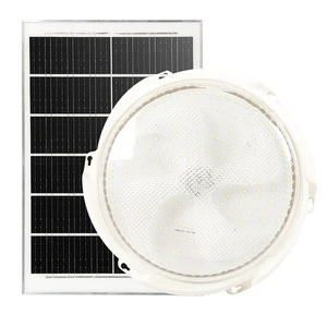 Indoor Solar Ceiling Light Pendant Lights Intelligent LED Cell Lamp with Remote Control for Shed Porch