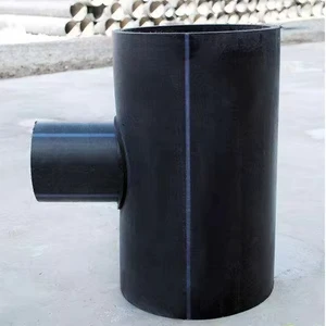 High-Density Polyethylene (HDPE) Equal Tee Butt Fusion Fittings SDR11 Water PN16 High Pressure 50mm 20mm Smooth Box Black