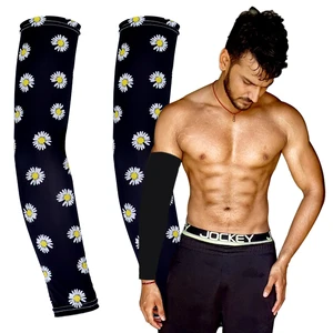 Custom UPF50+ Seamless Arm Sleeves Thin Soft Elastic Ice Cool Silk for Outdoor Cycling Sets Style