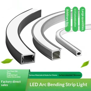 Arc-shaped Linear Aluminum Lamp with Pre-Embedded Bending Groove IP65 Rated Dimmable Left/Right Corner Bend Border Lamp