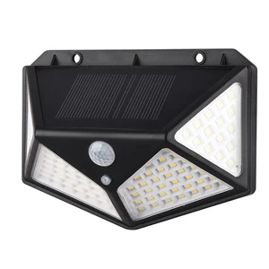 Foxhawk YX-100 IP65 Waterproof LED Infrared Body Sensing Solar Polycarbonate Diffuser Street Outdoor Black Wireless Wall Lamp