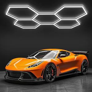 6000K Bright Led Hexagonal Garage Light Ceiling Hex Lamp for Car Showroom Beauty Working Shop Workshop