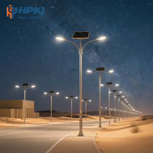 HEPU 600W-2000W Solar Street Light Pole Remote Control IP65 Waterproof CCC Certified 8-10 Hours Long Lasting Road/Highway