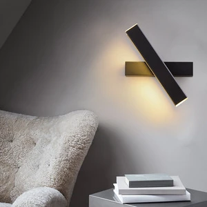 Nordic Creative Aluminum Led Rotating Wall Lamp with Acrylic Shade 85-265V Modern Bedroom Corridor Lighting