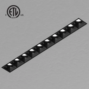 ETL Certified Embedded Aluminum LED Line Downlight Recessed Rectangle Grille Ceiling 2W-30W Industrial Design Home Commercial