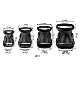 Adjustable Dual Side Release Security Belt Buckle Black Plastic Double Lock Tactical Belts Package for Pets Collar