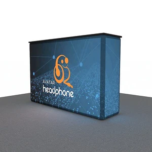 Portable Trade Show Equipment LED Lights Backlit Exhibition Stands Promotional Counter