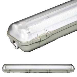 LED T8 2*36w ABS Base PC Cover IP65 IP66 Waterproof Fluorescent Lighting Fixture Tri-proof Light Fitting for Outerdoor Using