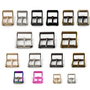 Metal Roller Buckle, Single Belt Buckle Square Center Bar Buckles for Leather Craft Belt