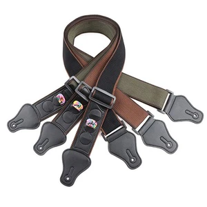 Hot Selling High Quality Custom Cotton Adjustable Acoustic Electric Guitar Bass Straps with Guitar Pick Holders