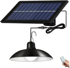 Dimmable LED Solar Pendant Light for Outdoor Garden Garage Warehouse & Shed Certified ROHS Waterproof Electric Power Supply