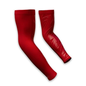 Red Compression Arm Sleeves With Geometric Embossed Pattern UPF50+ Polyester Men's Sports Sleeve