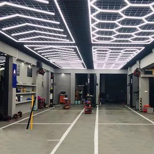 Custom Design Gym Hexagon Led Light Garage Honeycomb Detail Lighting for the Car Workshop