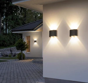 Outdoor Minimalist Linear Shade LED Wall Lamps Aluminum Waterproof Dimmable for Courtyard and Main Gates