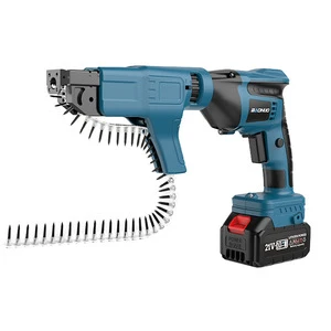 Electric Chain Belt Brad Nail Gun with Rechargeable Lithium Battery Automatic Portable Gypsum Board Brushless Model LDQ-05