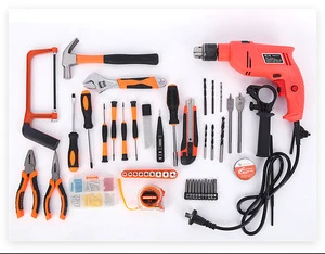 High Quality 16-Piece Multifunctional Home Repair Tool Kit Electric Hand Tools with Drill Bits Including Home Packaging Case