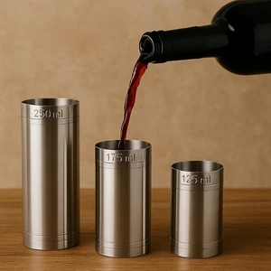 Stainless Steel Food Grade Reusable Durable Portable Bar Tools Thimble Spirit Measuring Cups 125ml 175ml 250ml Jigger