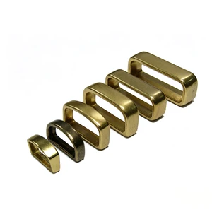Metal 40mm Solid Brass Belt Loop Keeper Ring 1.5 Custom Logo Metal Keeper For Pet Collar