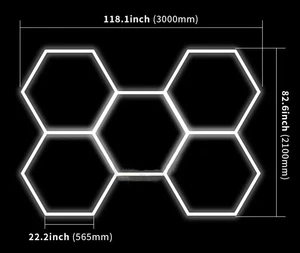 SUEZ-High Lightness Garage Light Hexagon Led Ceiling Wall Detailing Car Workshop Honeycomb Working Garage Lamp