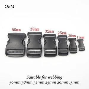 Wholesale Plastic Side Release Buckles 10mm 15mm 20mm 25mm 32mm 38mm 50mm Backpack Webbing Quick Release Clips Custom Color OEM