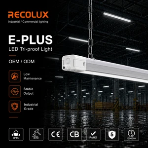 Industrial LED Tri Proof Light Supplier IP65 IK10 165lm/W DALI/0-10V Dimming for Wet Location 5-Year Warranty CRI 80-90