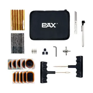 PAX Black Portable Lightweight Nylon Plastic & Natural Rubber Bike Tire Repair Tools Kit with Emergency Repair